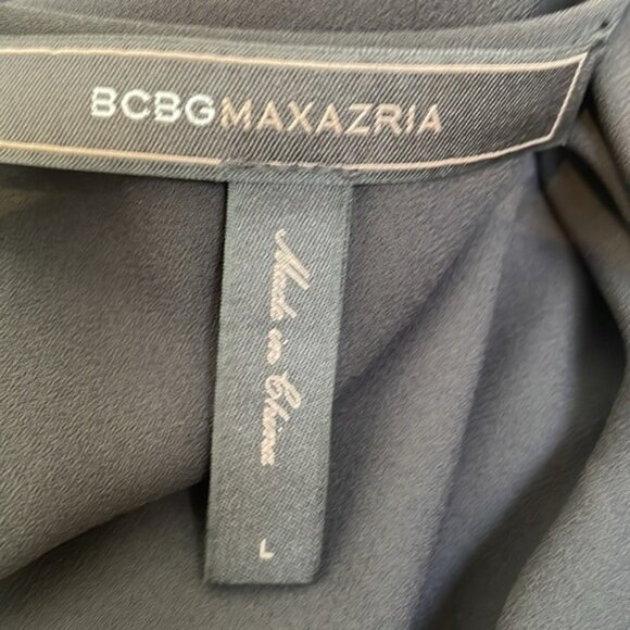 BCBGMaxAzria Lois Georgette black kimono dress size L - Picture 6 of 8